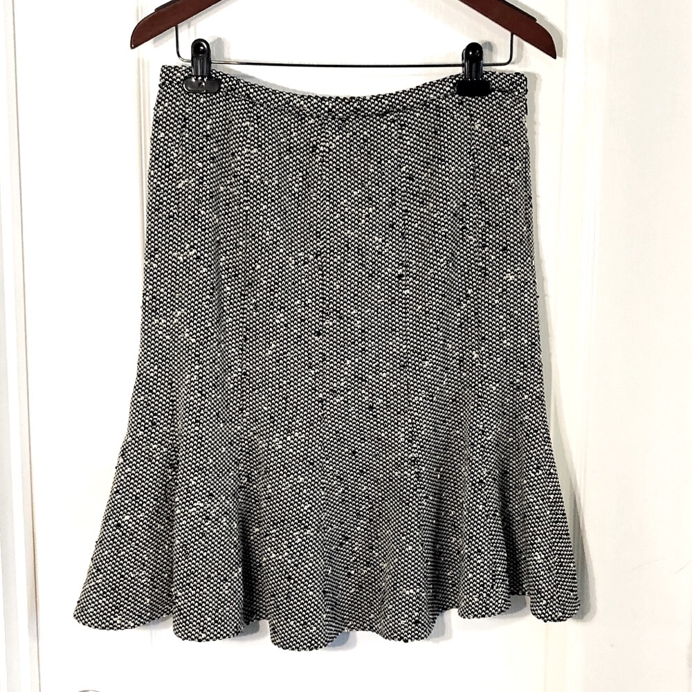 Armani Collezioni Wool A-Line Flare Skirt